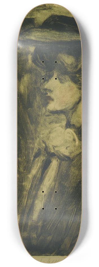 Raymond McIntyre - Portrait of Constance McIntyre 8.25 inch art skate deck