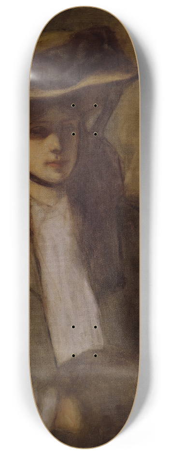 Raymond McIntyre - Woman with fur muff 8.25 inch art skate deck