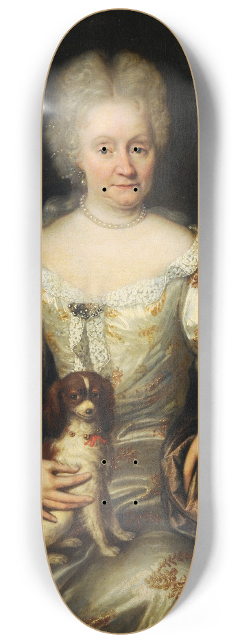 Reinier De La Haye - Portrait Of A Lady With A Lap Dog 8.25 inch art skate deck
