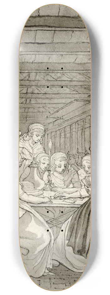 Reinier Vinkeles - Kaartlegster bij een boerenfamilie: Kijkt eens 8.25 inch art skate deck