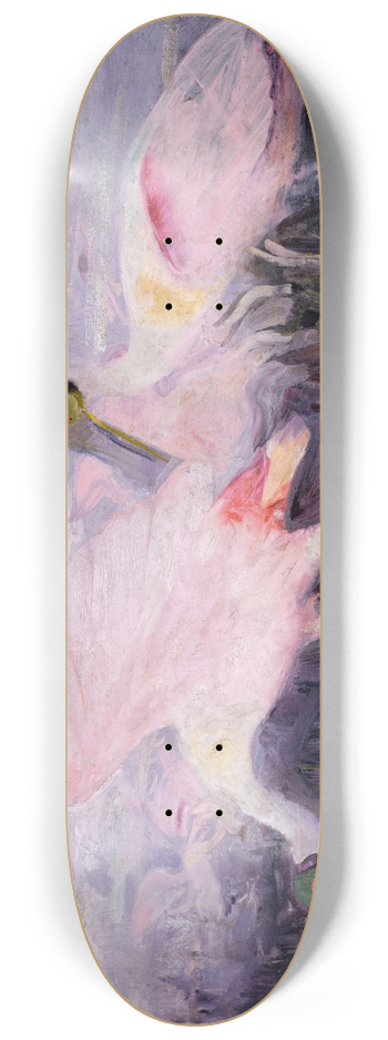 Abbott Handerson Thayer - Roseate Spoonbills, study for book Concealing Coloration in the Animal Kingdom 8.25 inch art skate deck