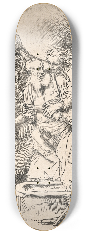 Rembrandt van Rijn - Abrahams Sacrifice 8.25 inch art skate deck