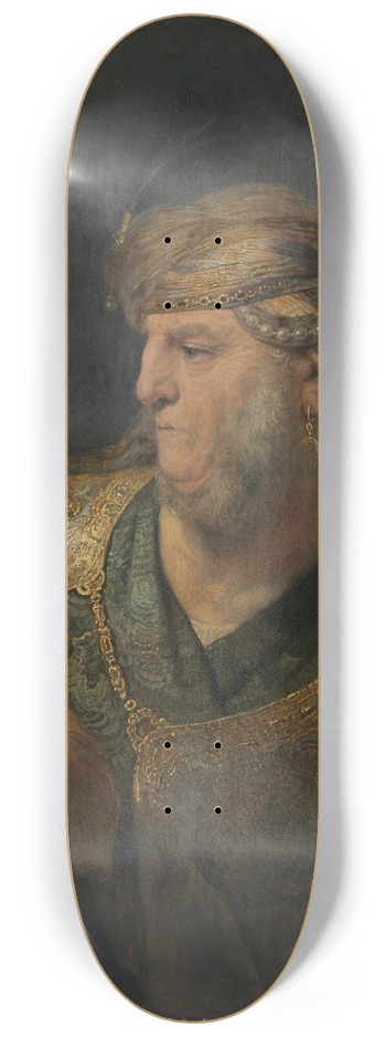 Rembrandt van Rijn - Bust of a man in Oriental costume 8.25 inch art skate deck