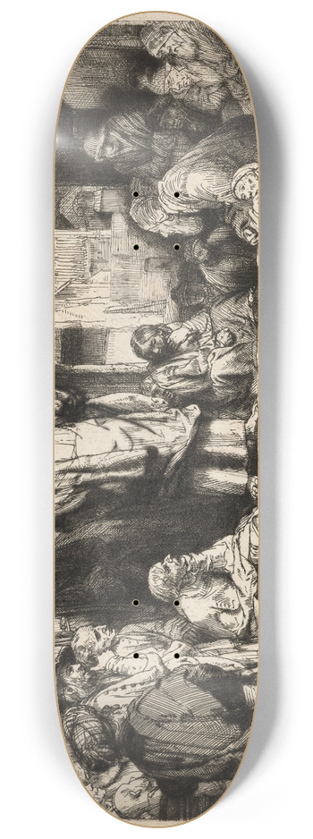 Rembrandt van Rijn - Christ preaching (La Petite Tombe) 8.25 inch art skate deck