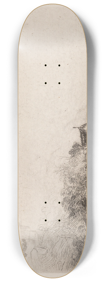 Rembrandt van Rijn - Landscape with cow 8.25 inch art skate deck