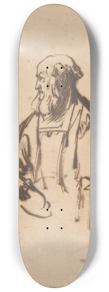 Rembrandt van Rijn - Old Man in Profile 8.25 inch art skate deck