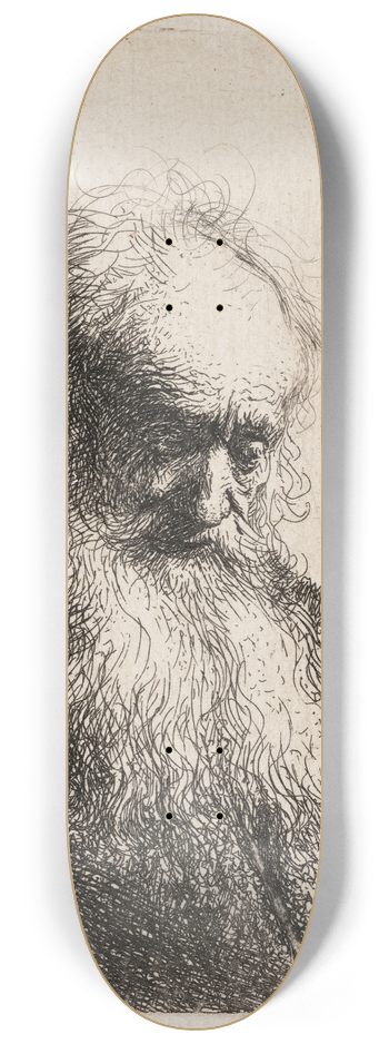Rembrandt van Rijn - Old Man with a flowing Beard 8.25 inch art skate deck