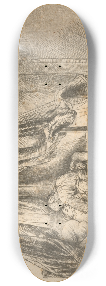 Rembrandt van Rijn - The French Bed 8.25 inch art skate deck
