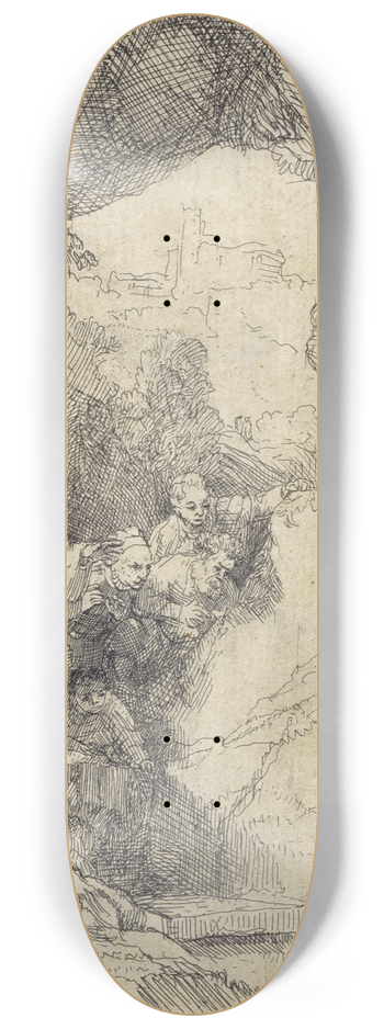 Rembrandt van Rijn - The Raising of Lazarus 8.25 inch art skate deck