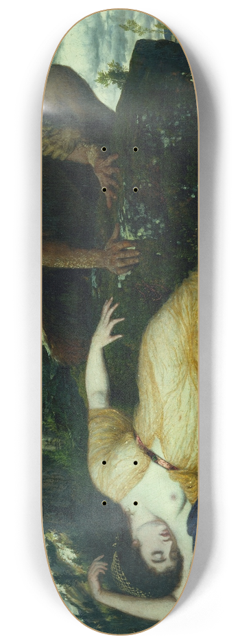 Arnold Bcklin - Sleeping Diana Watched by Two Fauns 8.25 inch art skate deck