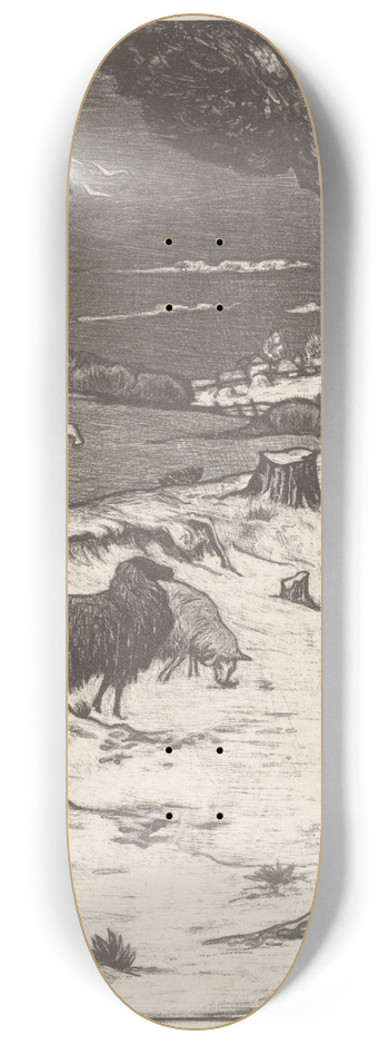Richard Nicolas Roland Holst - Herder met een kudde schapen in een heuvellandschap 8.25 inch art skate deck