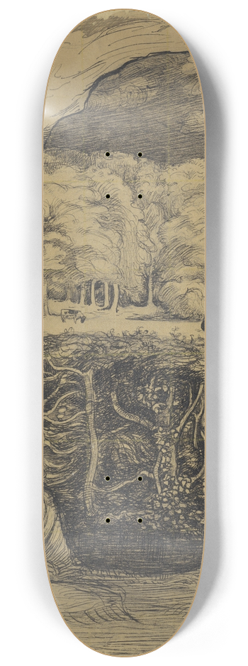 Richard Nicolas Roland Holst - Landschap met een vrouw zittend tussen twee wilgen 8.25 inch art skate deck