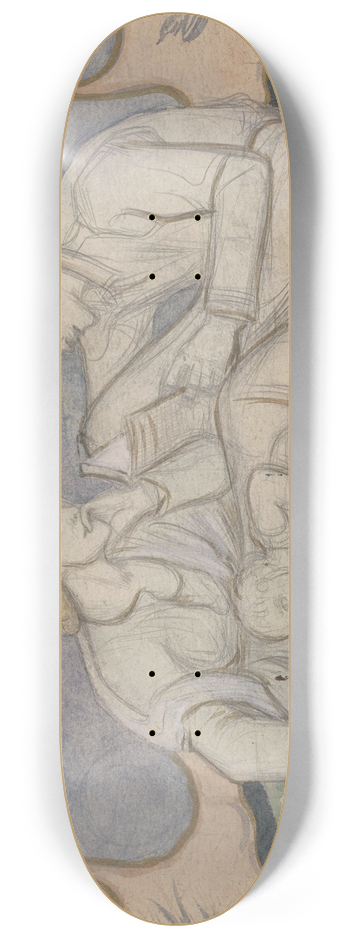 Richard Nicolas Roland Holst - Man, vrouw en kind zittend in een landschap 8.25 inch art skate deck
