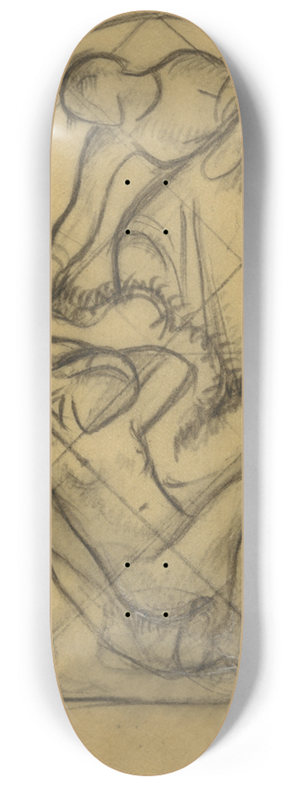 Richard Nicolas Roland Holst - Ontwerp met geklede en naakte vrouw 8.25 inch art skate deck