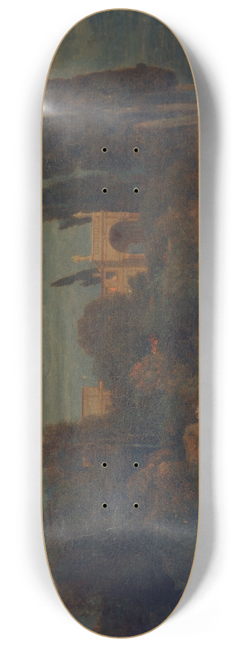 Arnold Bcklin - Villa by the Sea 8.25 inch art skate deck