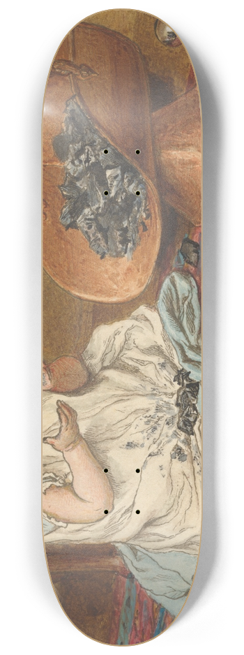 Robert Barnes - Girl Playing with Coal 8.25 inch art skate deck