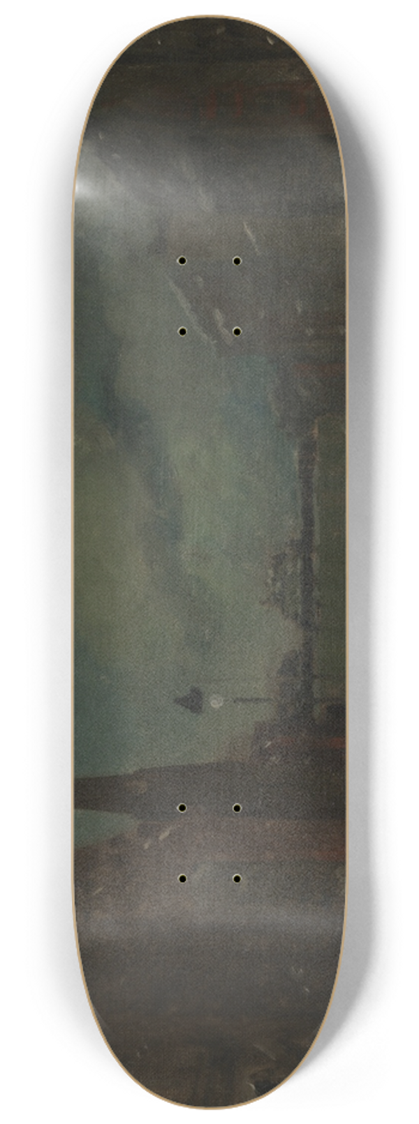 Robert Henri - Street Scene with Snow (57th Street, NYC.) 8.25 inch art skate deck
