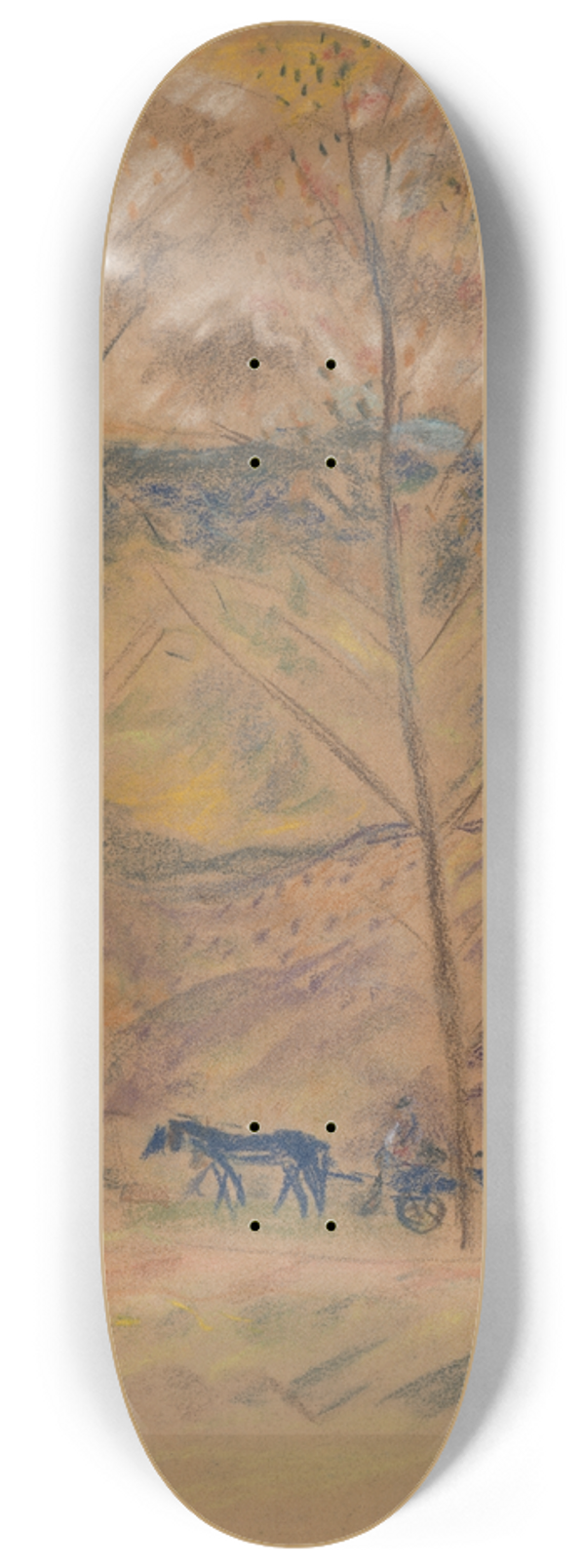 Arnold Peter Weisz-Kubnan - Landscape with Waggoner 8.25 inch art skate deck