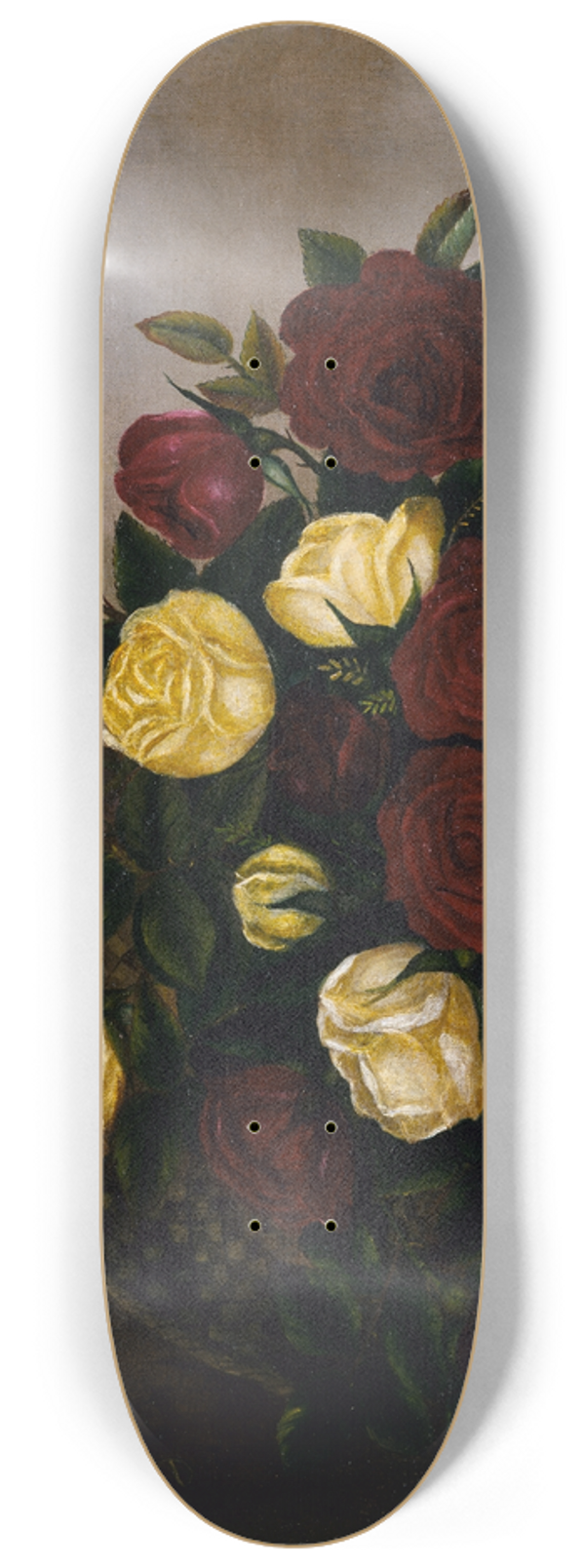 Robert S. Duncanson - Roses Still Life 8.25 inch art skate deck