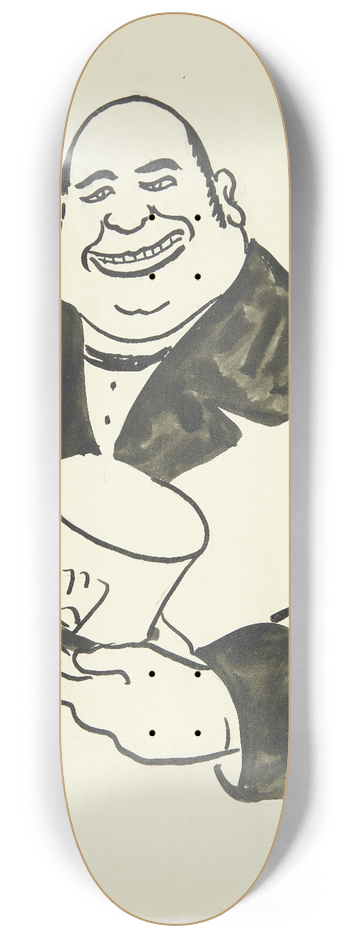 Robert Storm Petersen - Portrt af en mand med en hj hat i den ene hnd 8.25 inch art skate deck