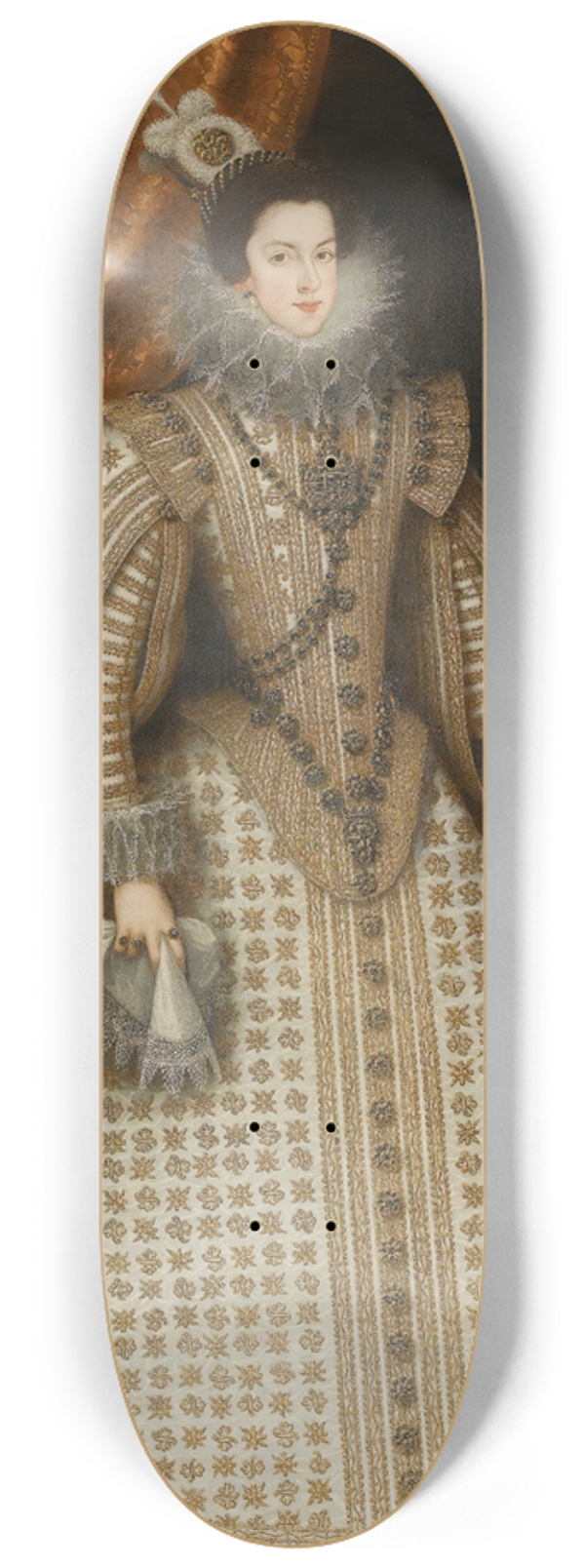 Rodrigo de Villandrando - Portrait Of Isabel De Borbn (1602 1644) 8.25 inch art skate deck