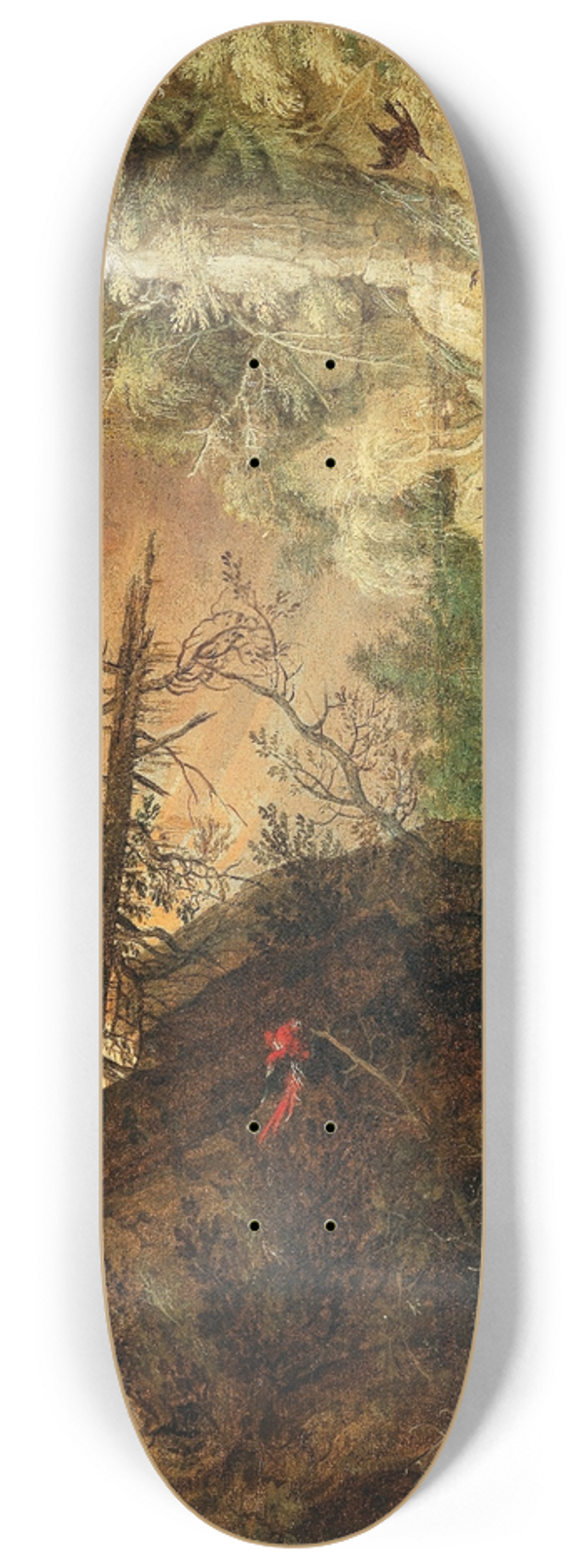 Roelant Savery - A rocky wooded landscape with a waterfall 8.25 inch art skate deck