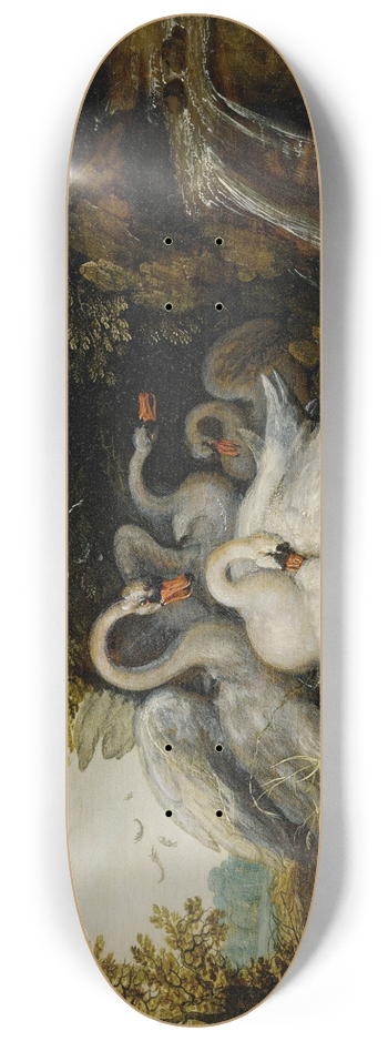 Roelant Savery - Landscape with swans near a waterfall 8.25 inch art skate deck