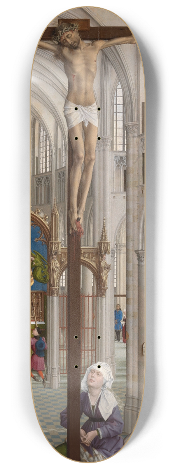 Rogier van der Weyden - Christ on the Cross and the Eucharist 8.25 inch art skate deck
