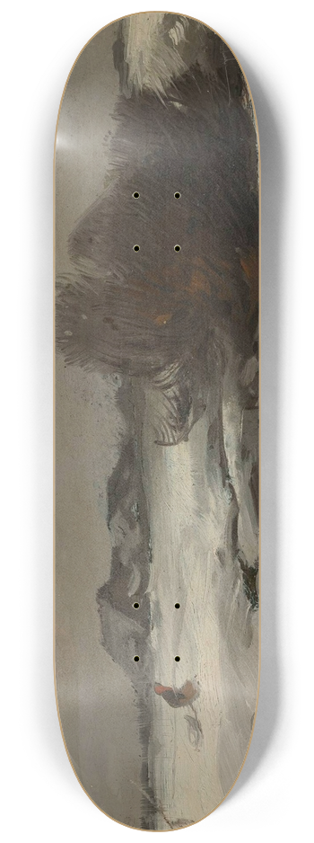 Roman Kazimierz Kochanowski - Winter landscape with a stream 8.25 inch art skate deck