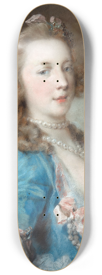 Rosalba Carriera - A Young Lady with a Parrot 8.25 inch art skate deck