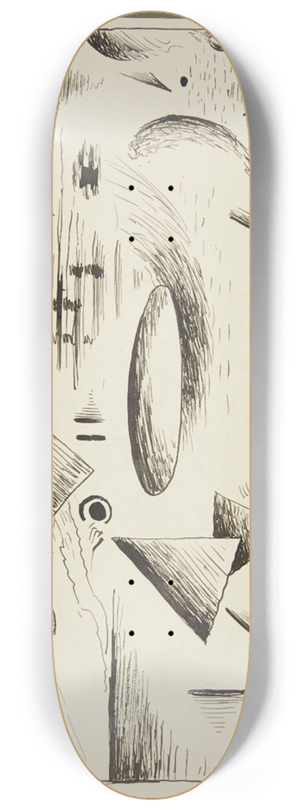 Rudolf Bauer - Untitled (AbstractForms) 8.25 inch art skate deck