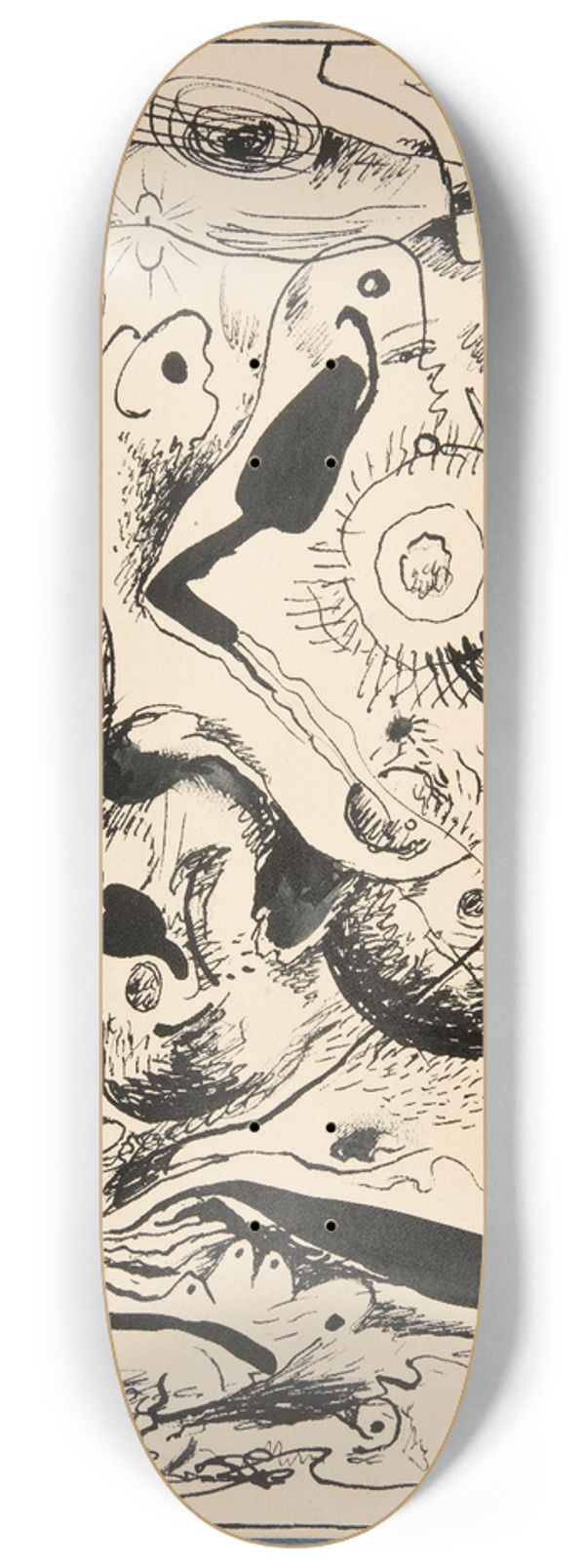 Rudolf Bauer - Untitled (AbstractForms) 8.25 inch art skate deck