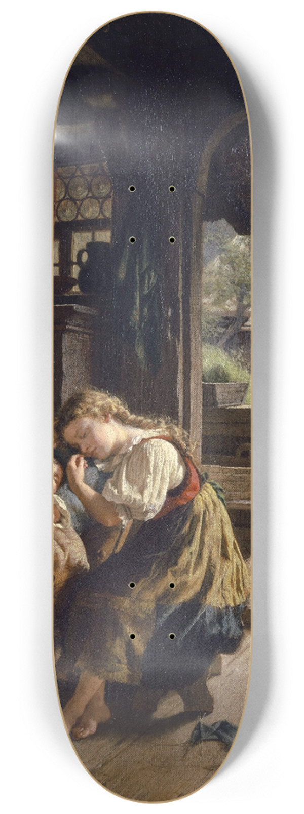Rudolf Epp - Interior With Sleeping Siblings 8.25 inch art skate deck