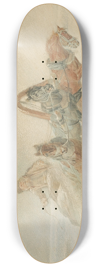 Rudolf Fedorovich Frentz - A Russian Troika In The Snow 8.25 inch art skate deck