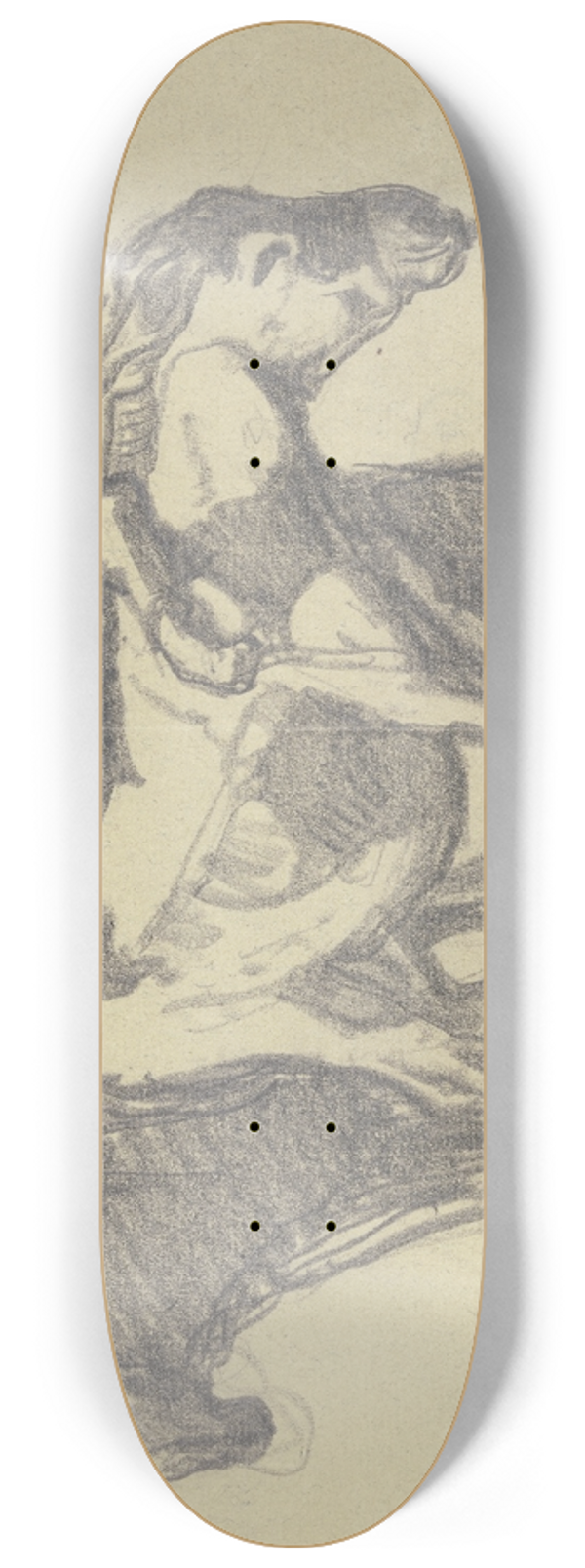 Rudolf Gudden - Boy with two donkeys 8.25 inch art skate deck