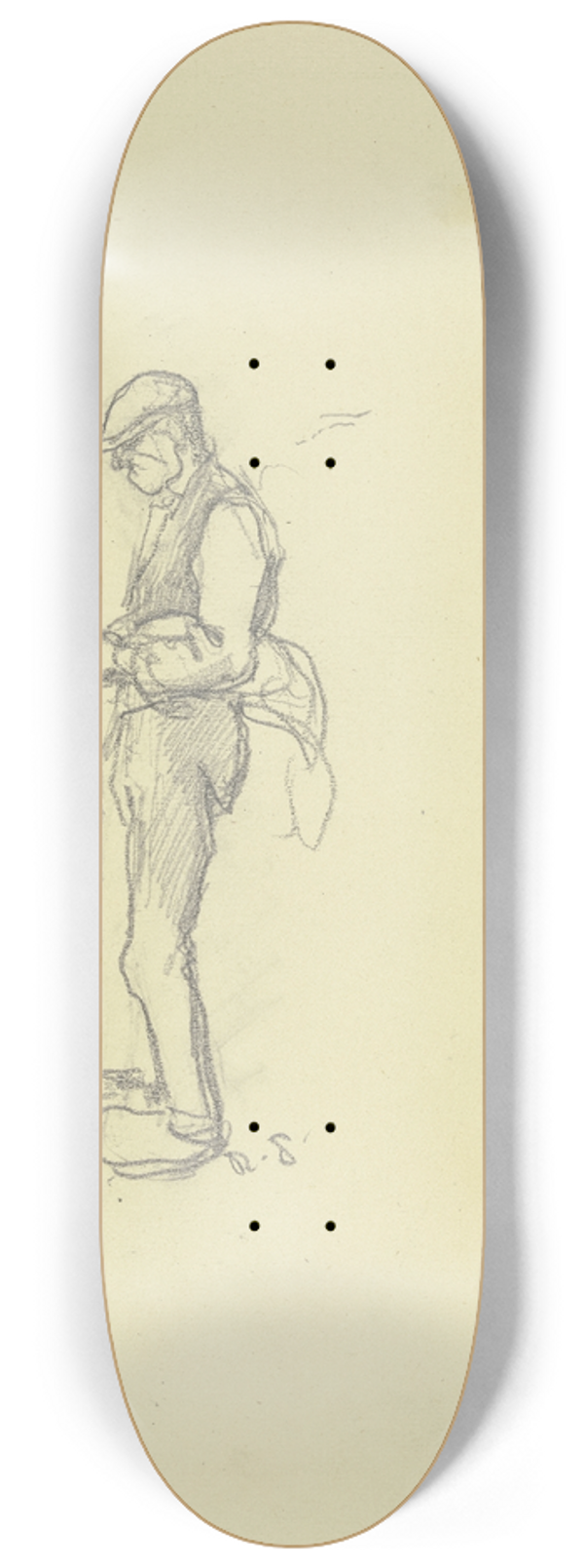 Rudolf Gudden - Ein Arbeiter aus der Groen Spinnerei von Edam 8.25 inch art skate deck