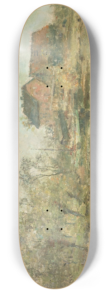 Rudolf Hckner - Bauerngehft mit Teich 8.25 inch art skate deck