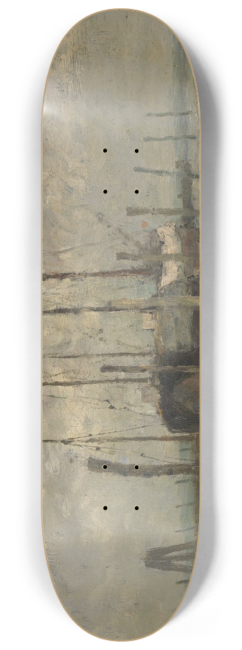 Rudolf Hckner - Segelboot im Hafen von Schulau 8.25 inch art skate deck