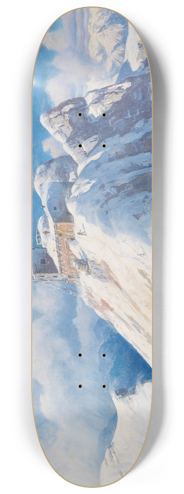 Rudolf Reschreiter - Der Zugspitzgipfel mit Wetterwarte und Mnchner Haus 8.25 inch art skate deck