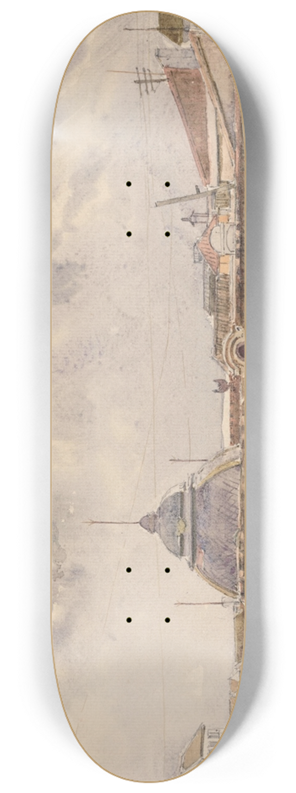 Rudolf von Alt - Belvedere Palace, Vienna 8.25 inch art skate deck