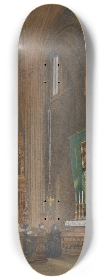 Rudolf von Alt - Inneres der Stephanskirche 8.25 inch art skate deck