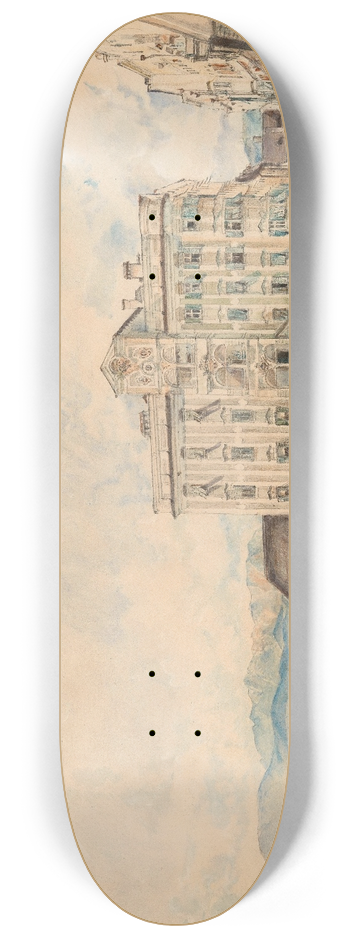 Rudolf von Alt - The Town Hall in Gmunden 8.25 inch art skate deck