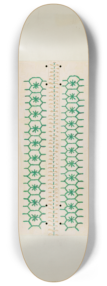 Ruth M. Barnes - Sampler (Stitching) 8.25 inch art skate deck
