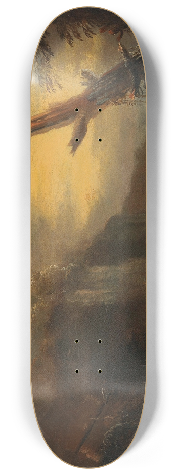 Salvator Rosa - Figures fishing in a rocky coastal landscape 8.25 inch art skate deck