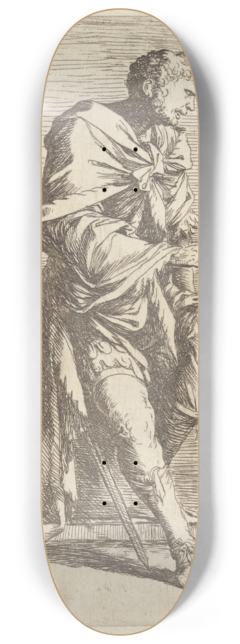 Salvator Rosa - Soldier, Seated 8.25 inch art skate deck