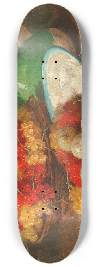 Arthur-Alfred Brunel de Neuville - Still life with currant and a green pitcher 8.25 inch art skate deck