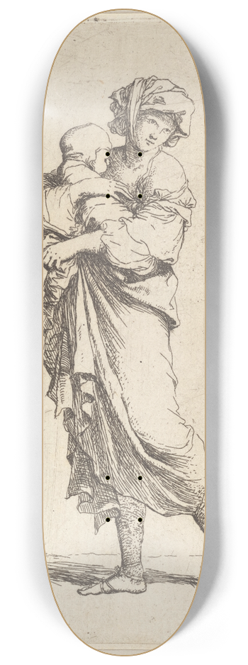Salvator Rosa - Young Mother Carrying an Infant 8.25 inch art skate deck