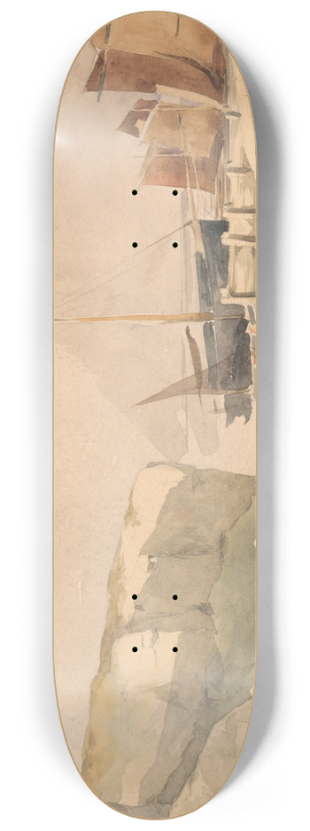 Samuel Austin - Ships on the beach 8.25 inch art skate deck