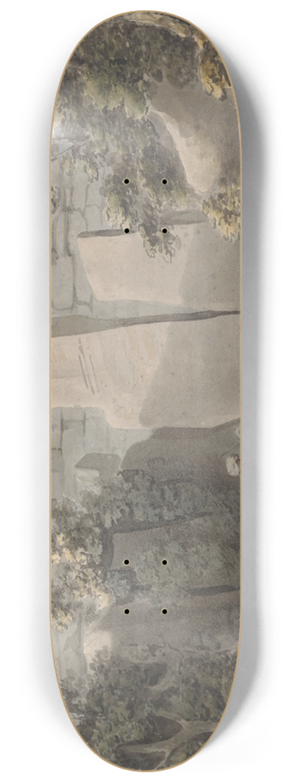 Samuel Davis - Native and Horseman by a Ruin 8.25 inch art skate deck