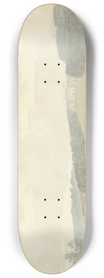 Samuel Davis - River Scene with a Country House in Distance 8.25 inch art skate deck